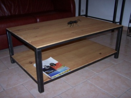 Table basses: acier / bois traités :1100 mm longueur x 700 mm largeur x420 mm hauteur.